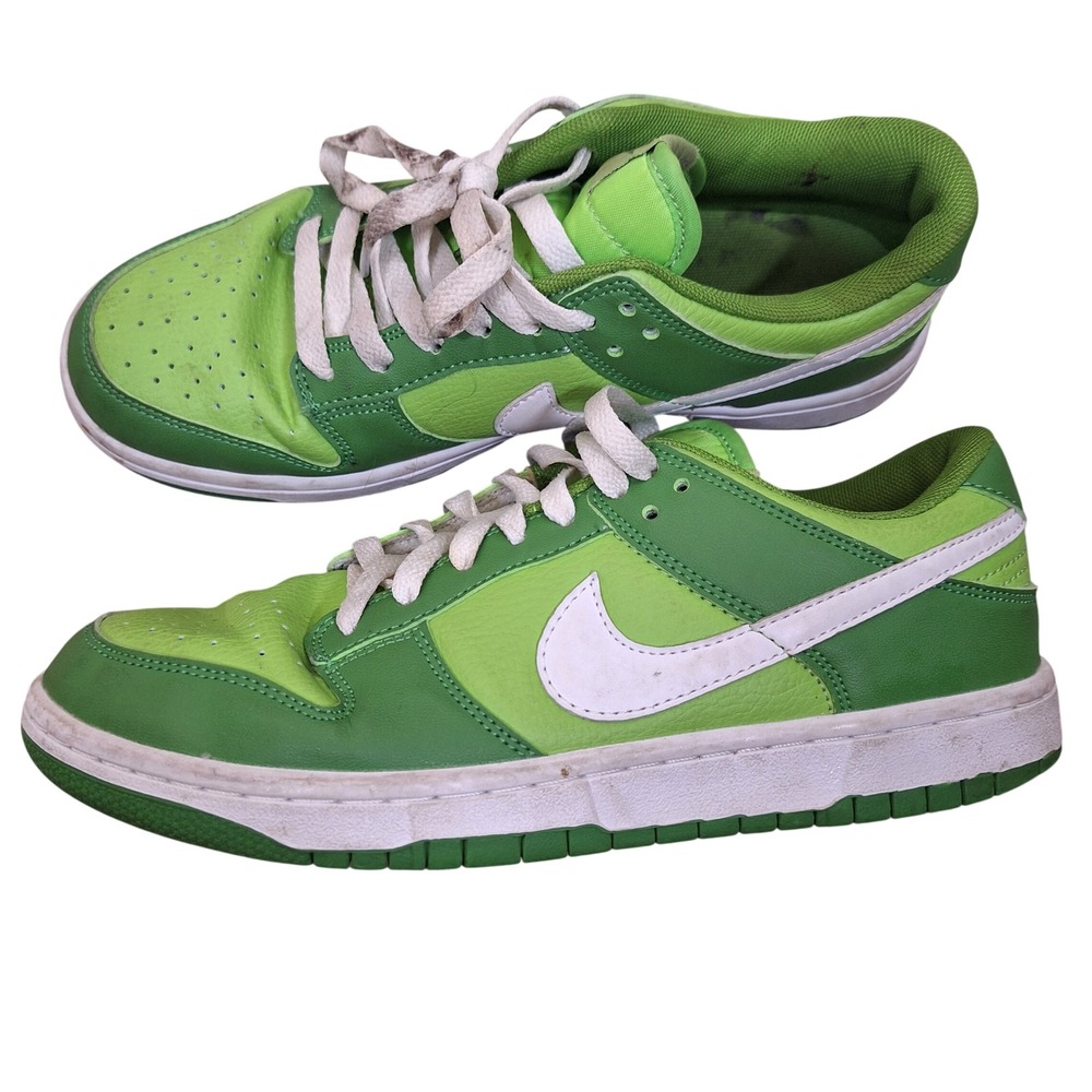 Nike Dunk Low Womens Chlorophyll Two Tone Lime Green Sneakers Shoes 8.5